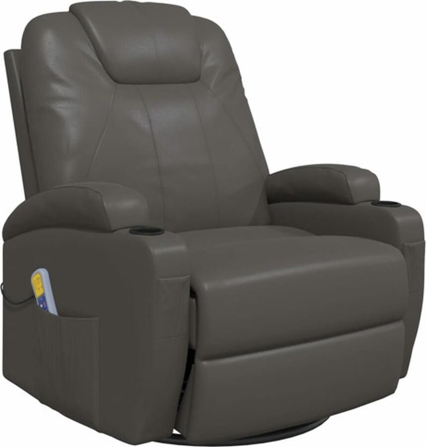 VidaXL -Massagestoel-schommelend-kunstleer-antracietkleurig - Foto 2