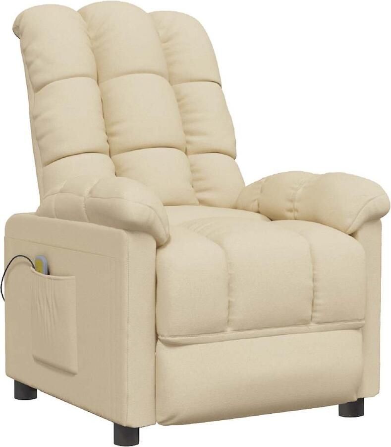 VidaXL Massagestoel crèmekleurig met USB & afstandsbediening Massagestoel Fauteuil Relaxstoel Ergonomische Stoel Elektrische Massage - Foto 2