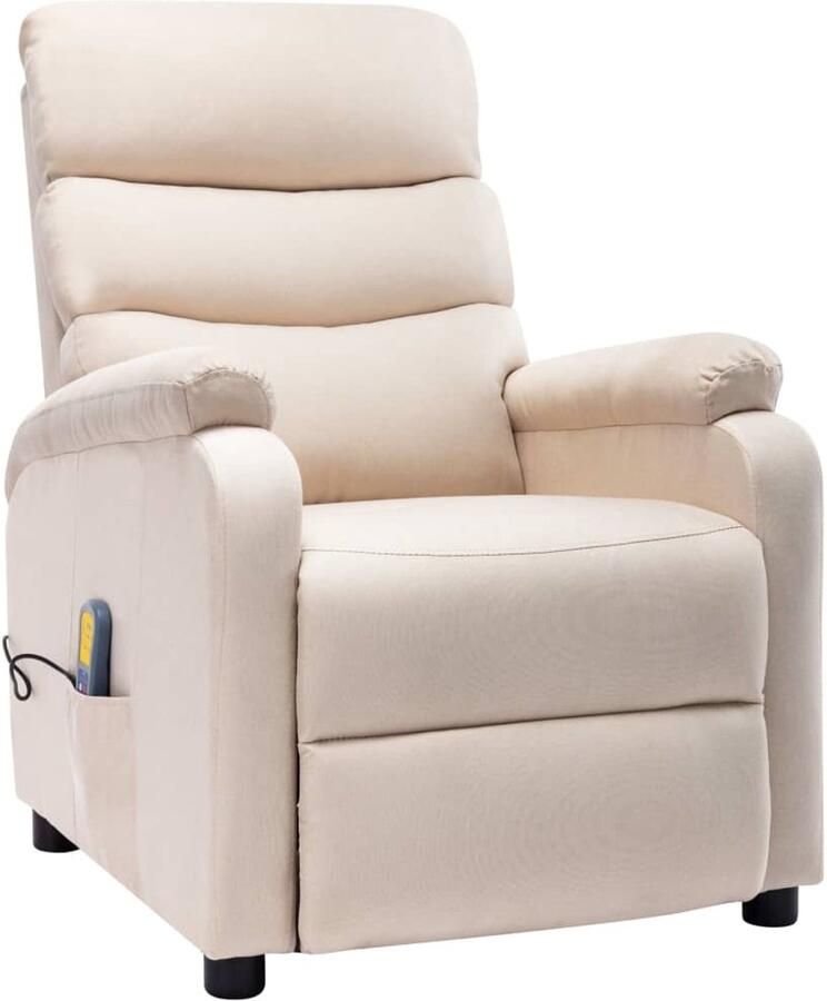 VidaXL Massagefauteuil Verstelbaar Massagefunctie Comfortabel Stevig Crème 75x91x101 cm Fauteuil - Foto 2