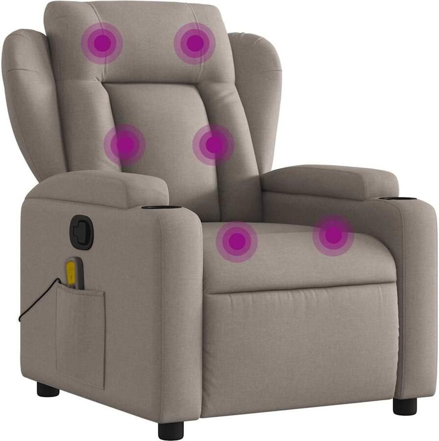 Vida XL vidaXL Massagestoel verstelbaar stof taupe-VXL-372423 - Foto 2