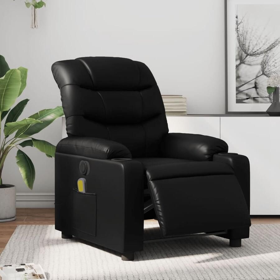 Vida XL vidaXL Massagestoel verstelbaar elektrisch kunstleer zwart-VXL-3206592 - Foto 2