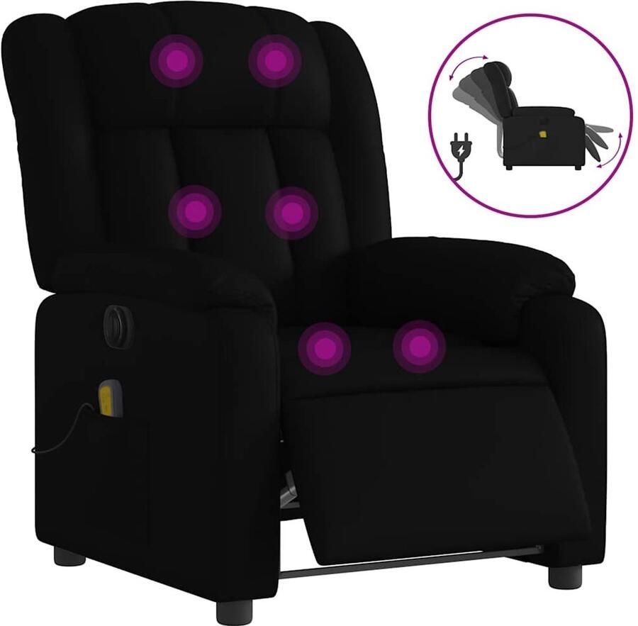 Vida XL vidaXL Massagestoel verstelbaar elektrisch kunstleer zwart-VXL-3205257