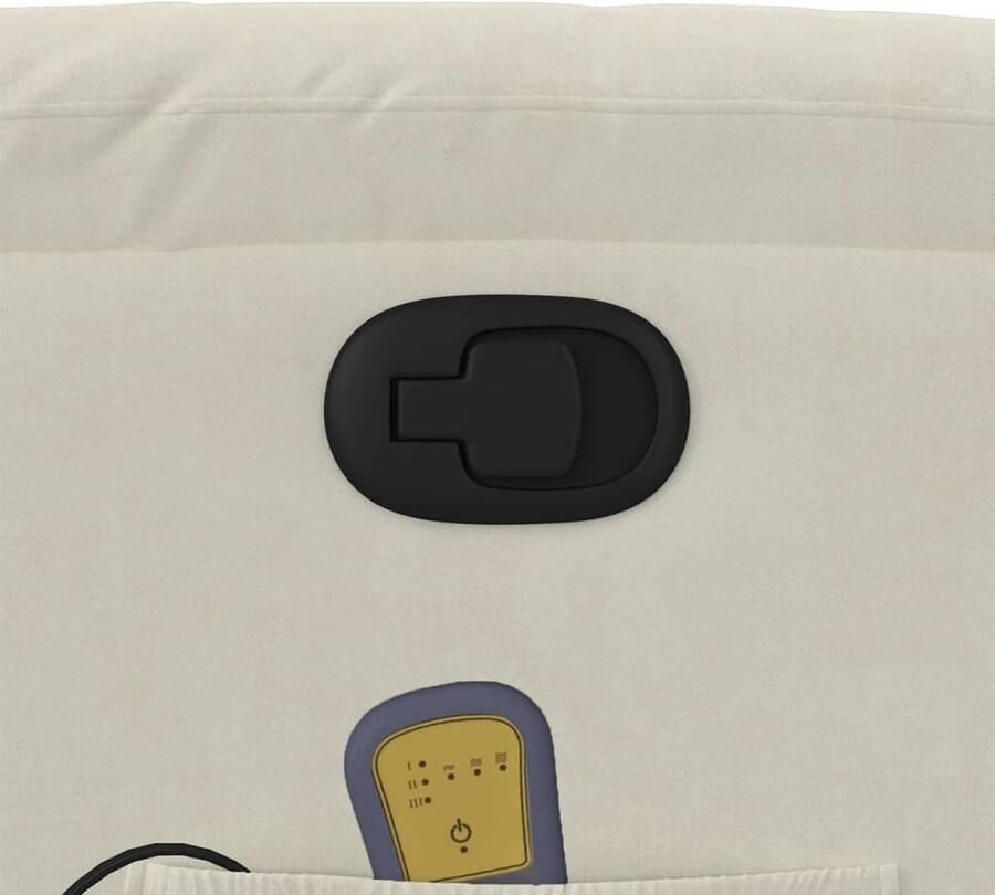 VidaXL Massagestoel verstelbaar fluweel crèmekleurig - Foto 2
