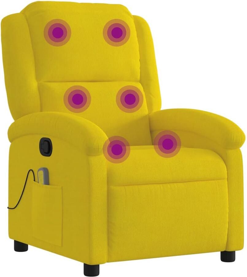 VidaXL Massagestoel verstelbaar fluweel geel - Foto 2