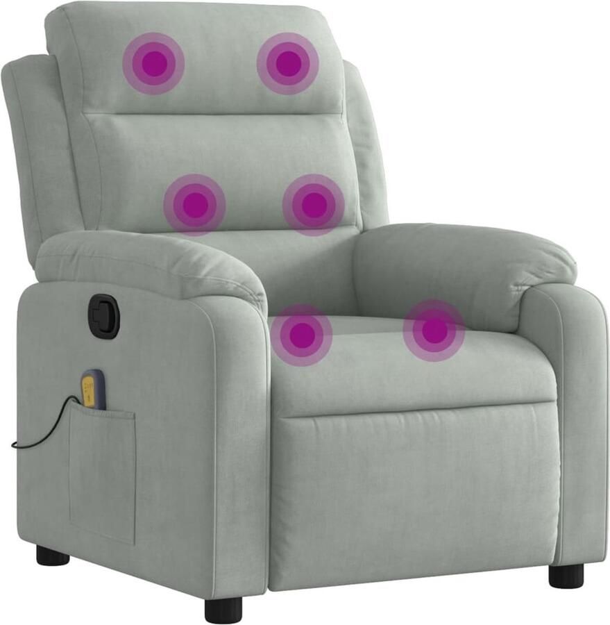 Vida XL vidaXL Massagestoel verstelbaar fluweel lichtgrijs-VXL-373511 - Foto 3