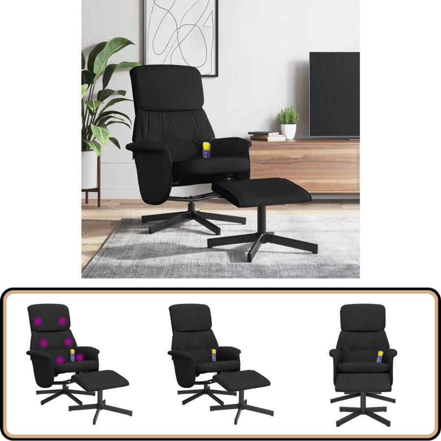 VidaXL Massagestoel Verstelbaar Inclusief Voetenbank Massagestoel Massagestoelen Massage Fauteuil