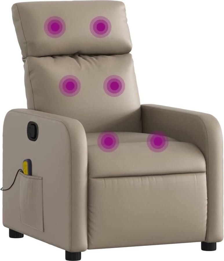 VidaXL Massagestoel verstelbaar kunstleer cappuccinokleurig - Foto 3