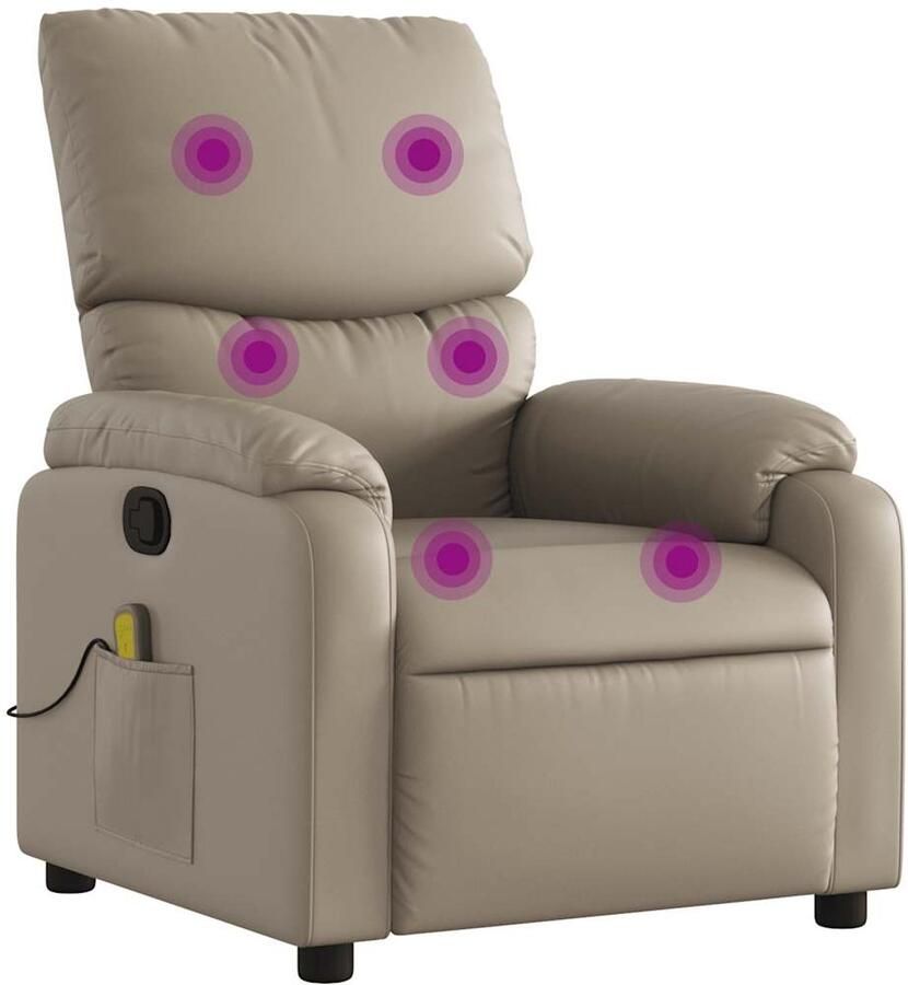 VidaXL Massagestoel verstelbaar kunstleer cappuccinokleurig