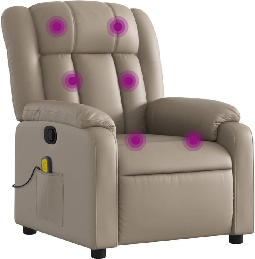 VidaXL Massagestoel verstelbaar kunstleer cappuccinokleurig