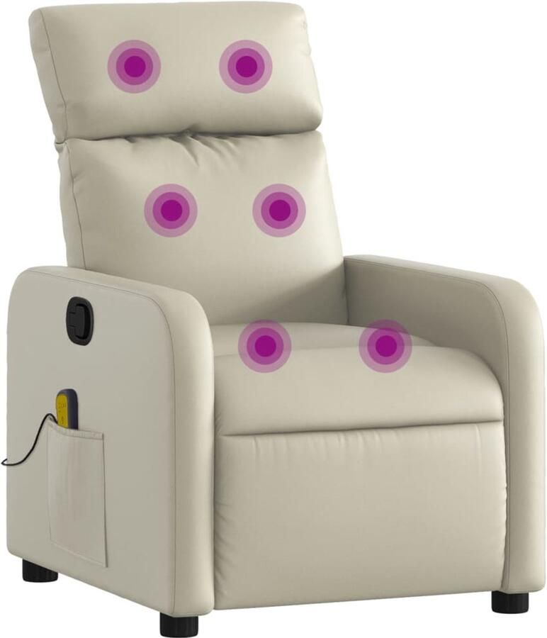 VidaXL Massagestoel verstelbaar kunstleer crème