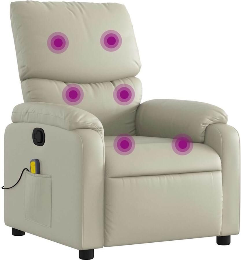 VidaXL Massagestoel verstelbaar kunstleer crème