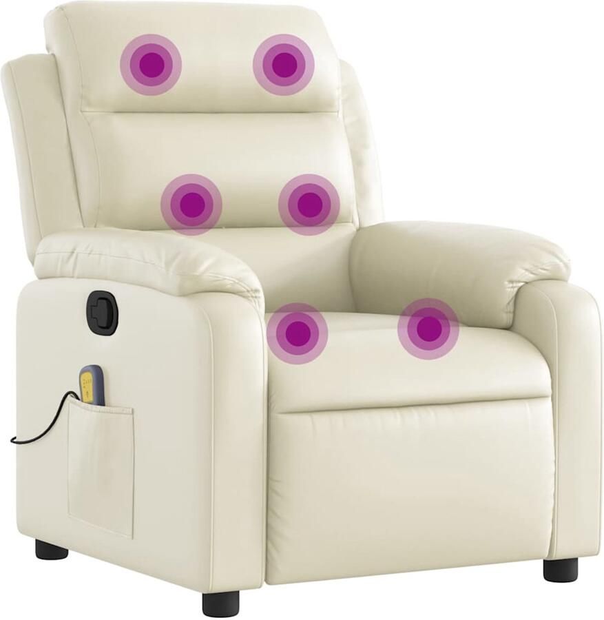 VidaXL Massagestoel verstelbaar kunstleer crème