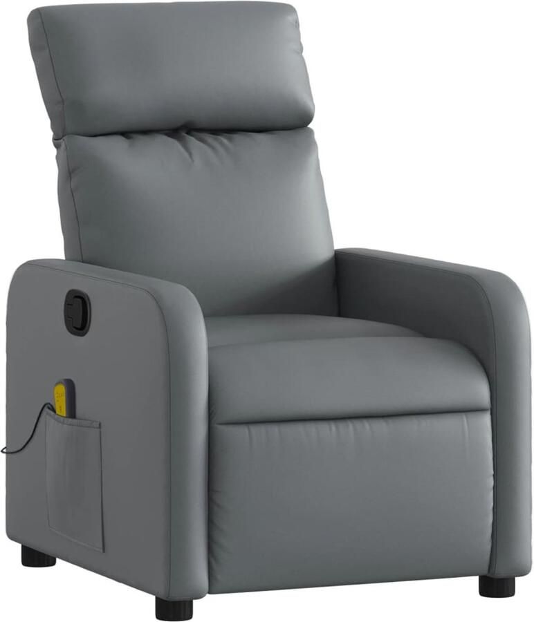 VidaXL Massagestoel verstelbaar kunstleer grijs