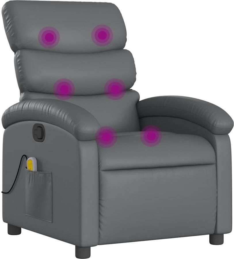 VidaXL Massagestoel verstelbaar kunstleer grijs