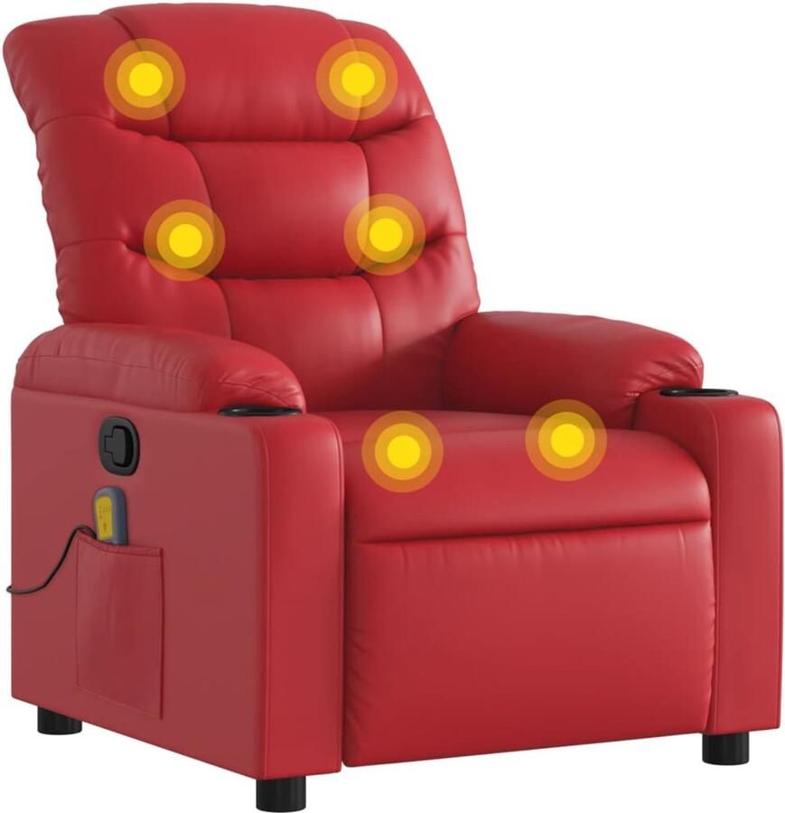 VidaXL Massagestoel verstelbaar kunstleer rood