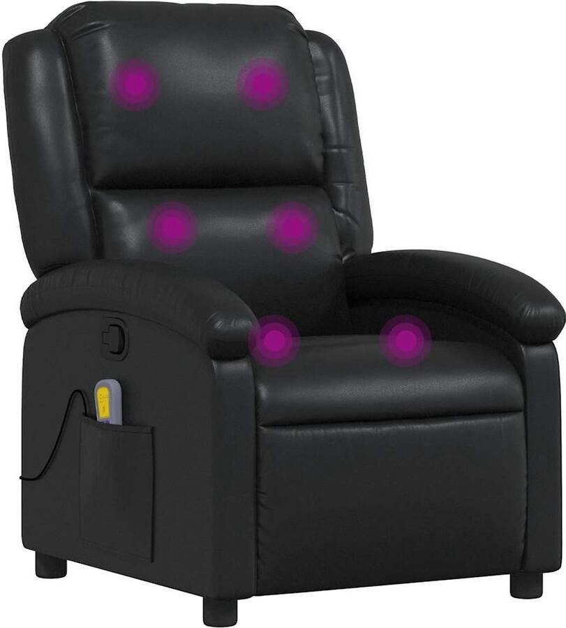 VidaXL Massagestoel verstelbaar kunstleer zwart - Foto 2