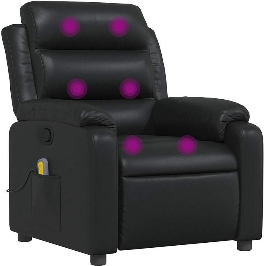 VidaXL Massagestoel verstelbaar kunstleer zwart