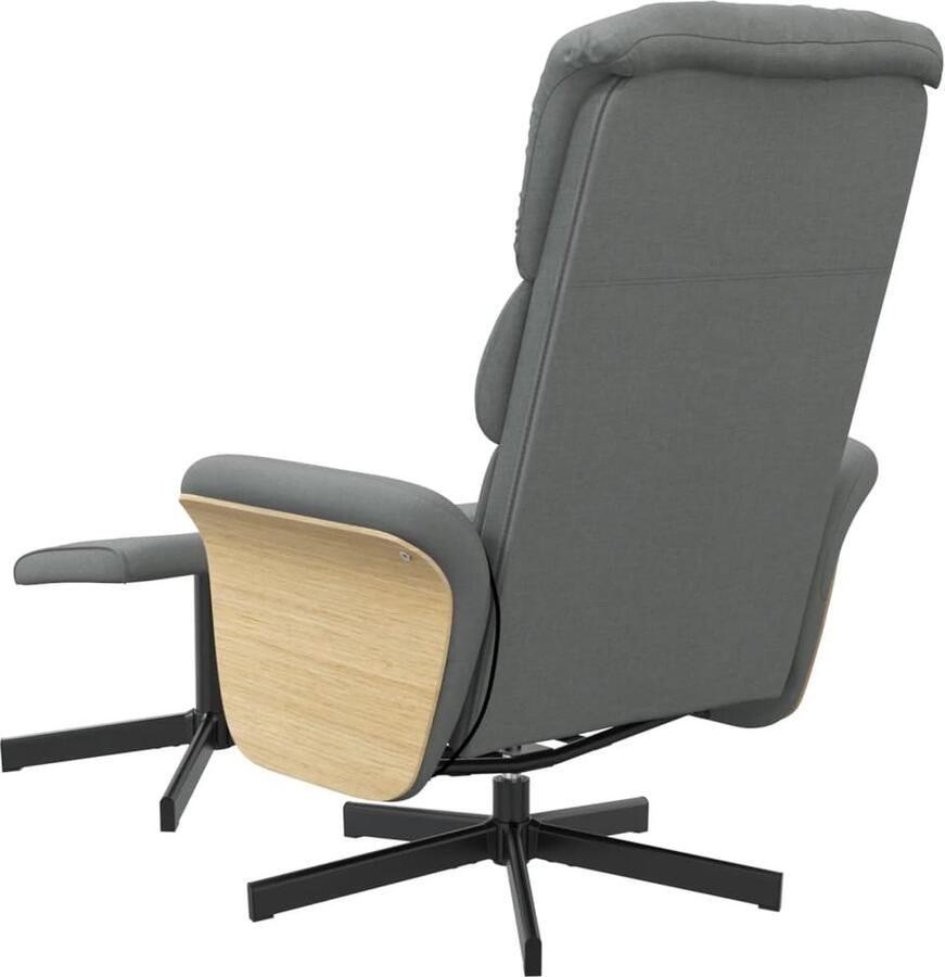 VidaXL Massagestoel verstelbaar met voetenbank stof donkergrijs - Foto 4