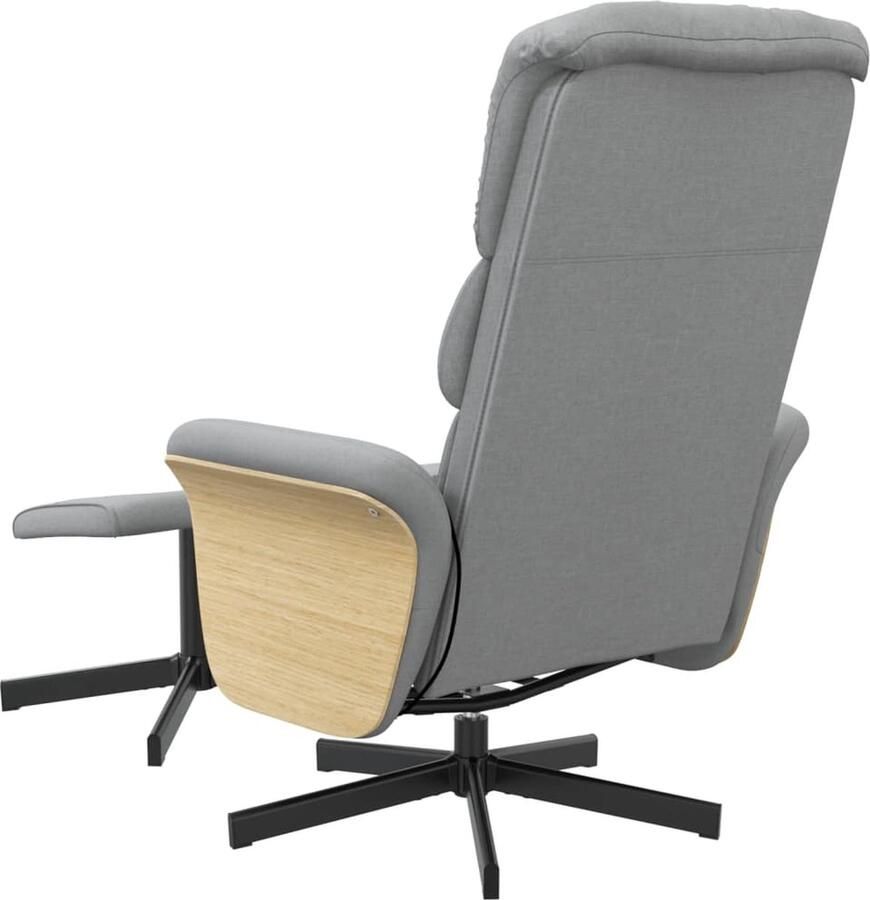 VidaXL Massagestoel verstelbaar met voetenbank stof lichtgrijs - Foto 3