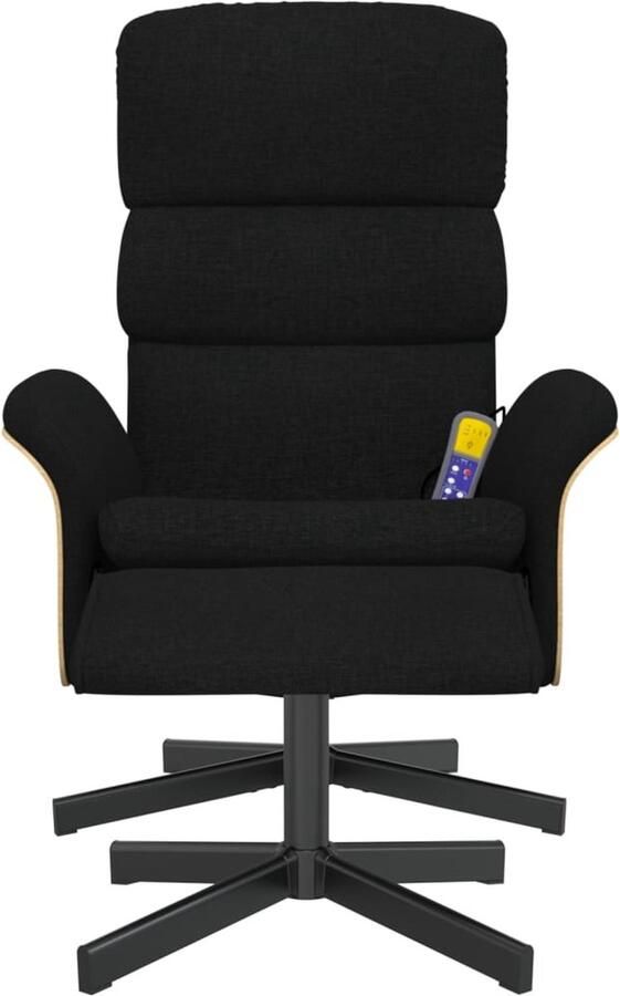 VidaXL Massagestoel verstelbaar met voetenbank stof zwart - Foto 4