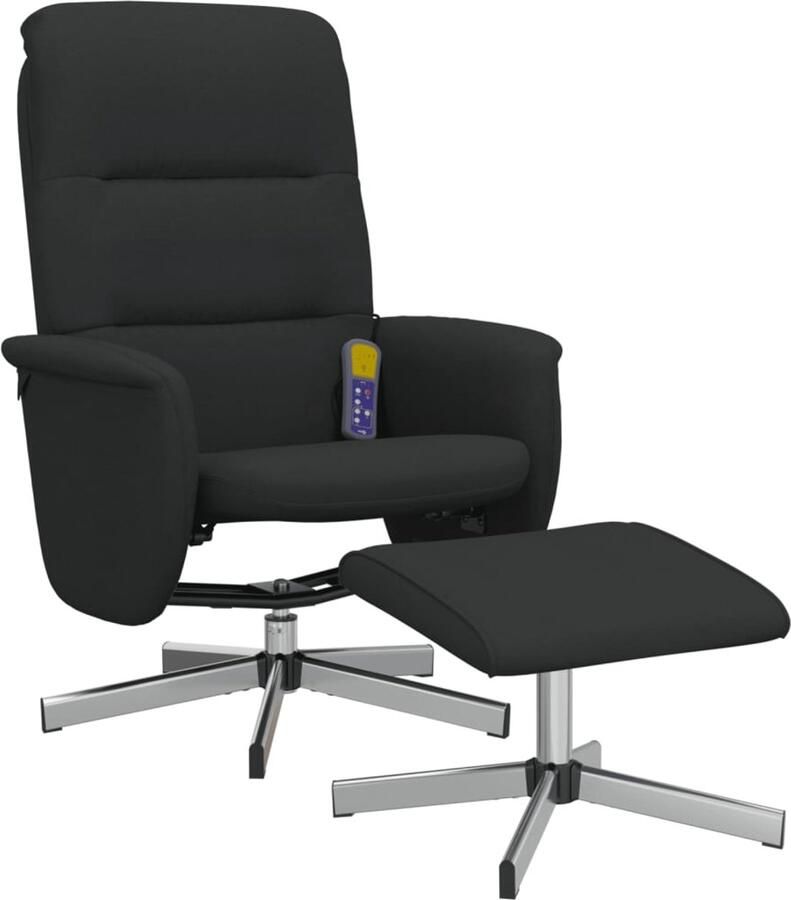 VidaXL Massagestoel Massagestoelen Massage Fauteuil Massagestoel verstelbaar met voetenbank stof zwart