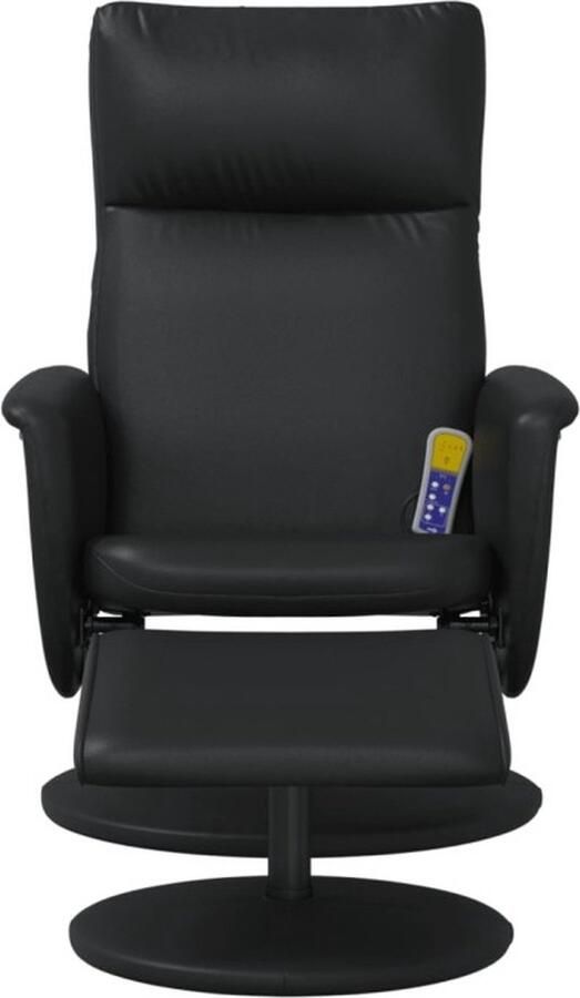 VidaXL Massagestoel verstelbaar met voetenbankje kunstleer zwart - Foto 4