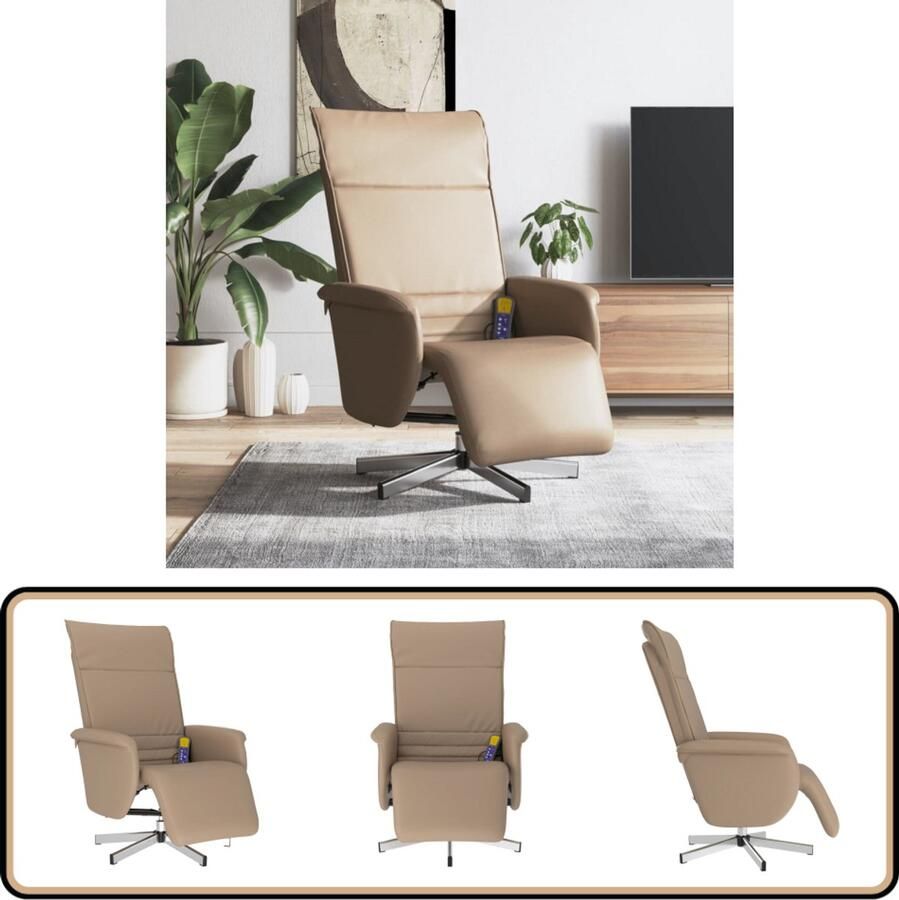 VidaXL Massagestoel verstelbaar met voetensteun Massagestoel Kapstok Lounge Stoel Relaxstoel Ergonomische Stoel