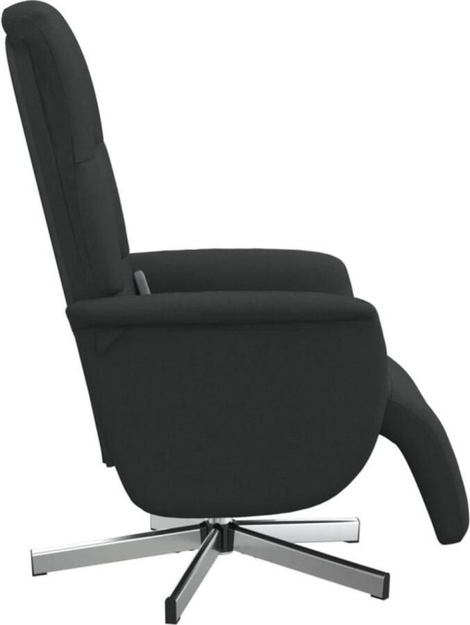 VidaXL Massagestoel verstelbaar met voetensteun stof zwart - Foto 2