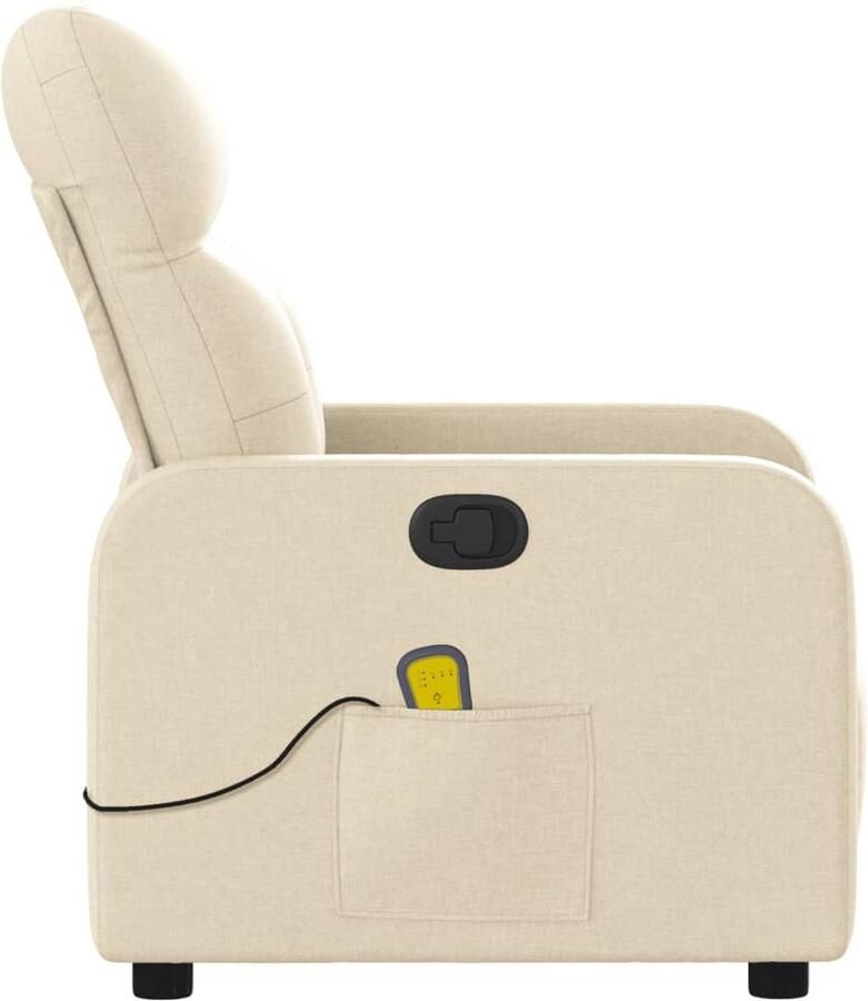 VidaXL Massagestoel verstelbaar stof crèmekleurig - Foto 3