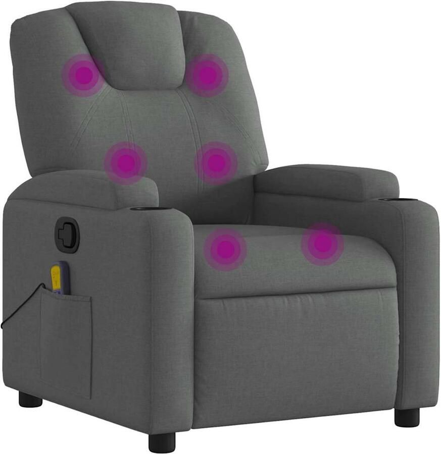 VidaXL Massagestoel verstelbaar stof donkergrijs