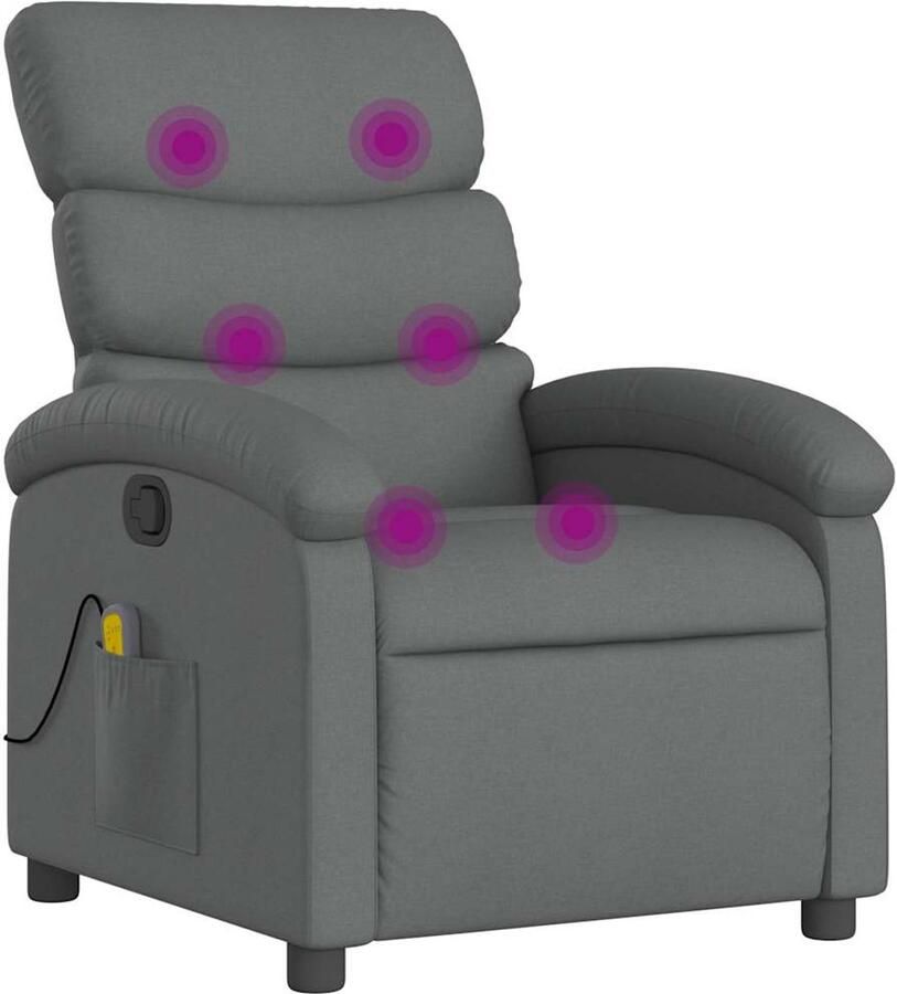 VidaXL Massagestoel verstelbaar stof donkergrijs