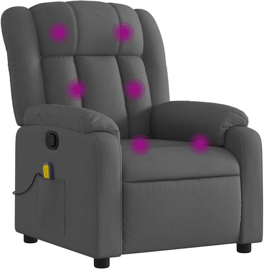 Vida XL vidaXL Massagestoel verstelbaar stof donkergrijs-VXL-373587