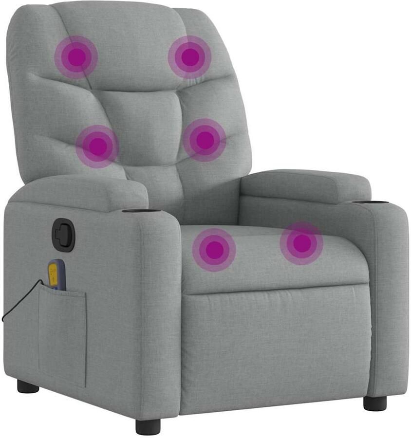 Vida XL vidaXL Massagestoel verstelbaar stof lichtgrijs-VXL-372453