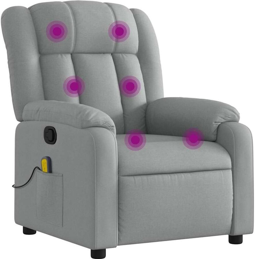 Vida XL vidaXL Massagestoel verstelbaar stof lichtgrijs-VXL-373586 - Foto 2