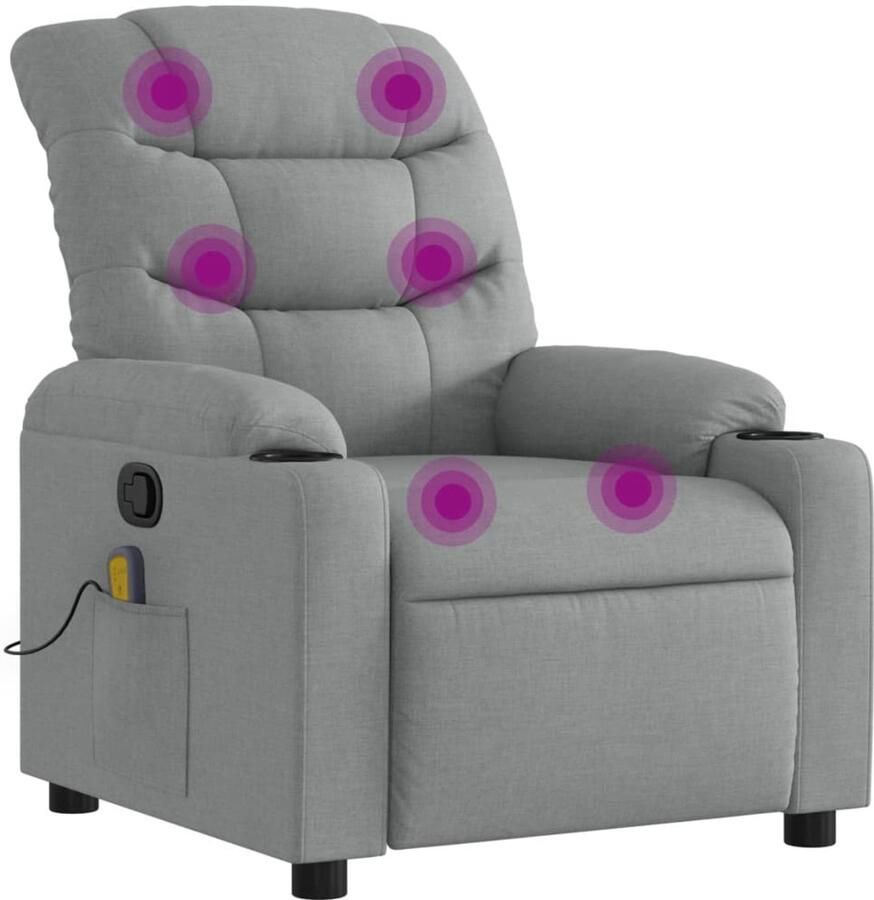 Vida XL vidaXL Massagestoel verstelbaar stof lichtgrijs-VXL-374156 - Foto 2