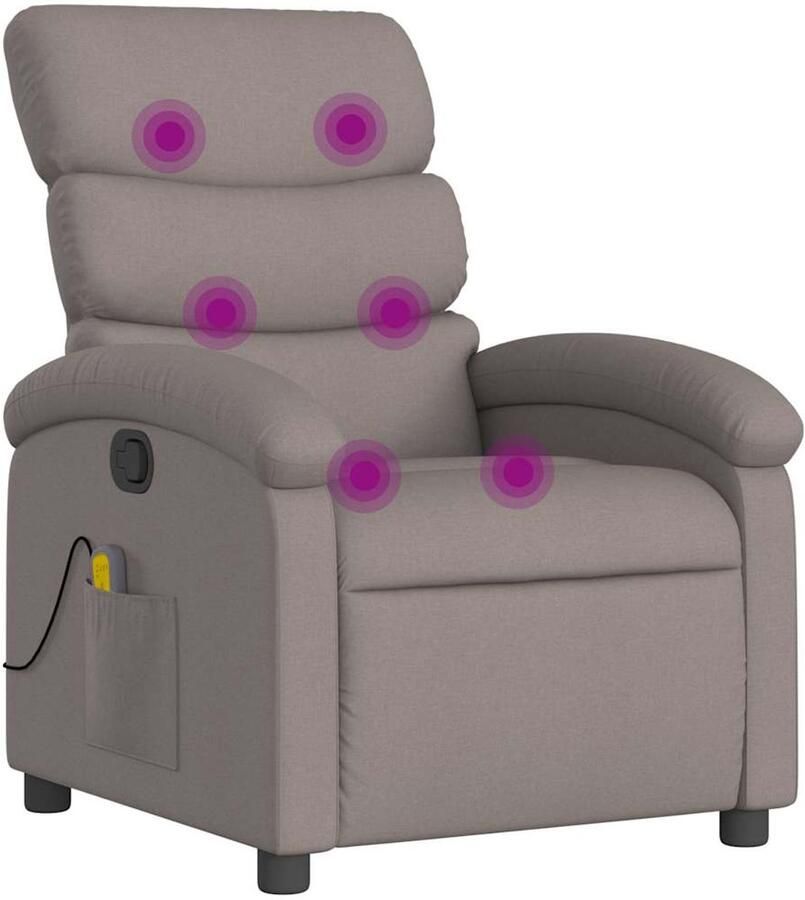 VidaXL Massagestoel verstelbaar stof taupe
