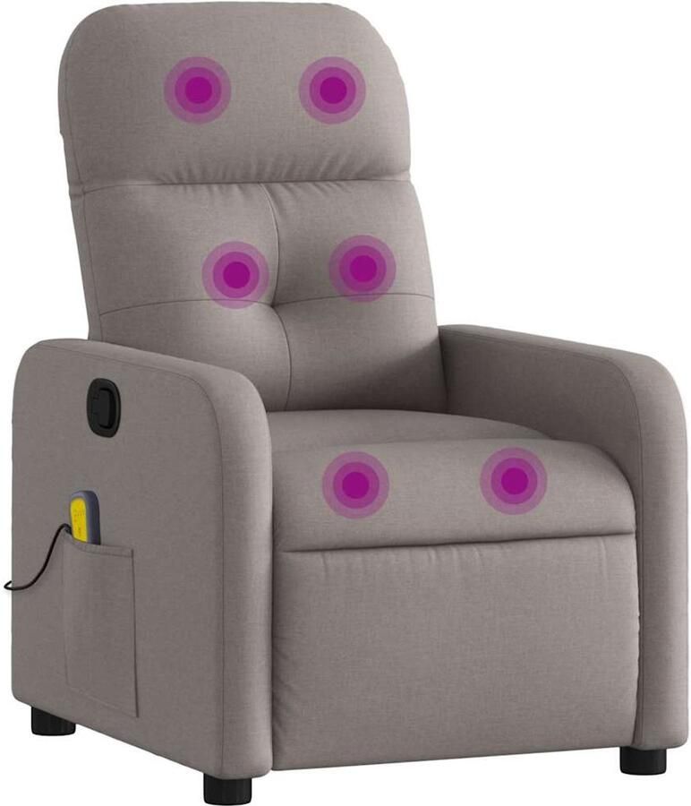 VidaXL Massagestoel verstelbaar stof taupe - Foto 3
