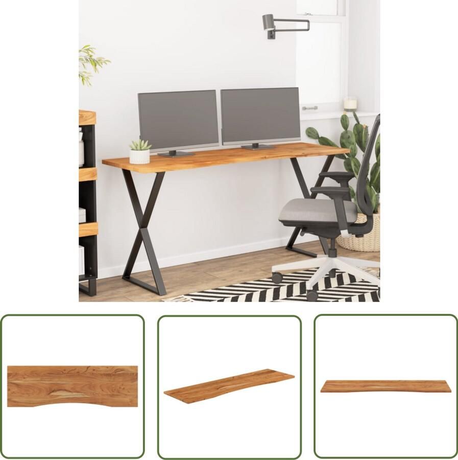 VidaXL Massief Acaciahouten Bureaublad 160x50 cm Houten Bureau Blad Bureau Accessoires Acacia Hout Massief Hout Ergonomische Werkplek