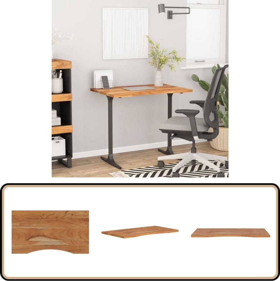 VidaXL Massief Acaciahouten Bureaublad 90x50 cm Houten Bureau Blad Massief Acaciahout Bureautafel Kantoor Meubilair Werkblad