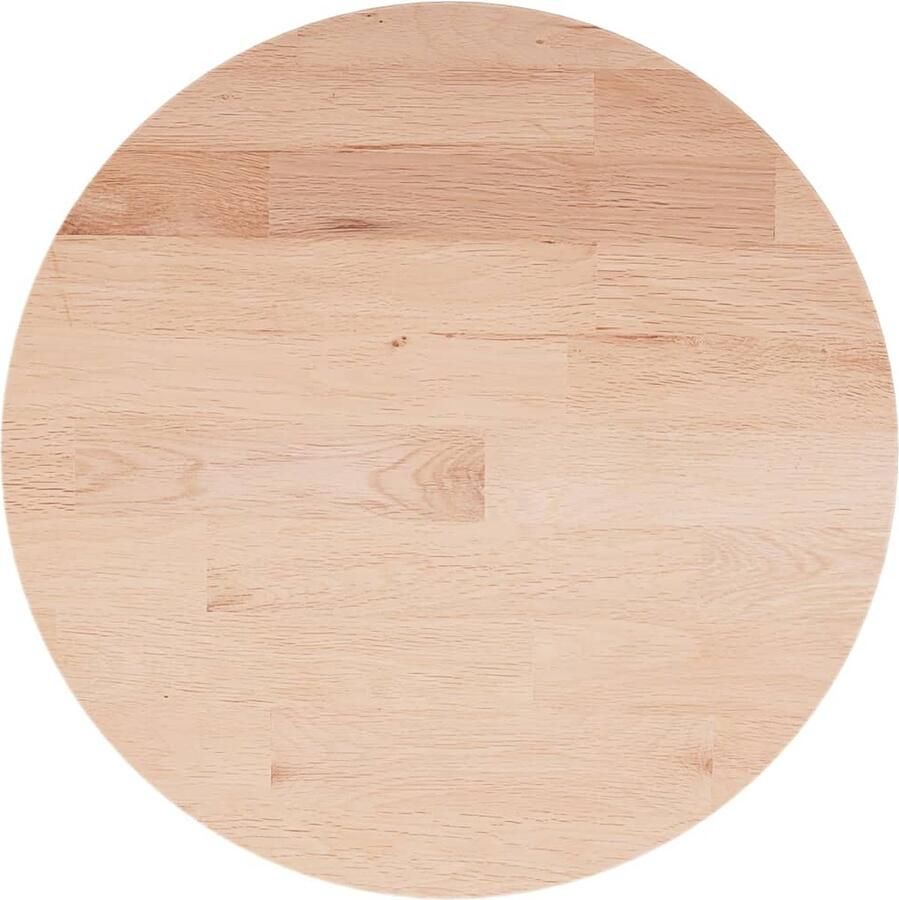 VidaXL Tafelblad Rond 50 cm Massief Eikenhout Eikenhouten Tafelblad Rond Rustiek Design Massief Hout Vintage Tafelblad Industriele Stijl Keuken Accessoires
