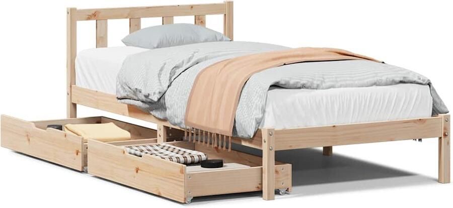 VidaXL Massief Grenen Bedframe 90x190cm met Lades