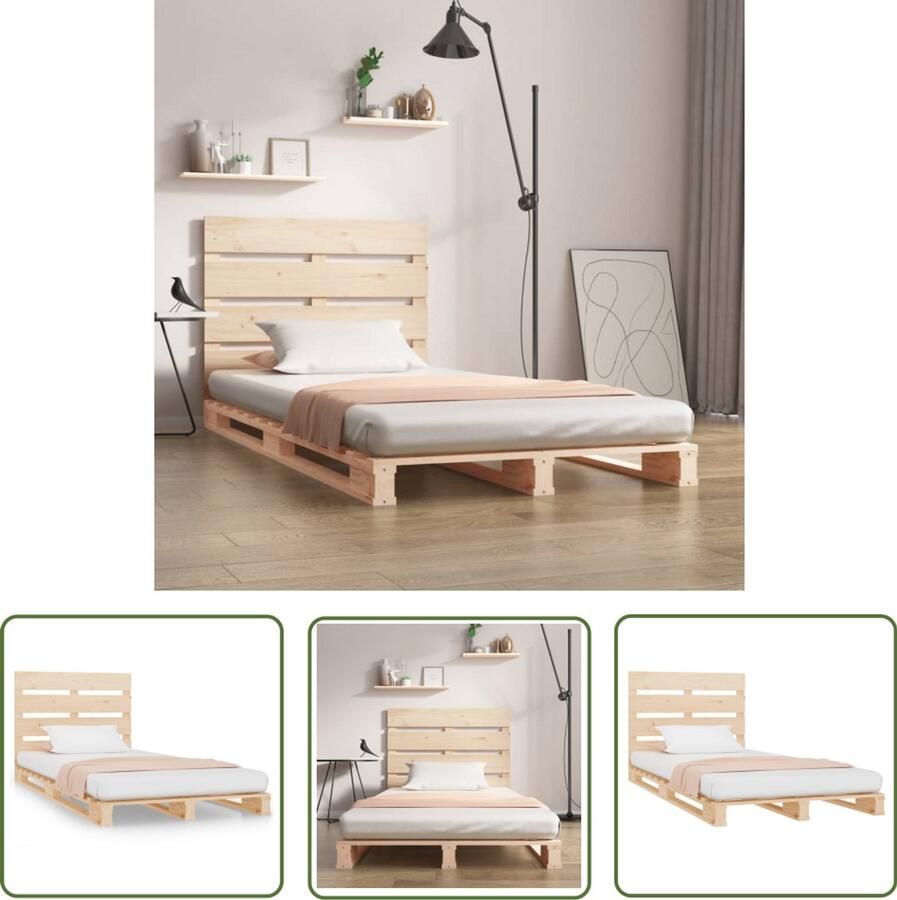 VidaXL Massief Grenenhout Bed Klassieke Houten Bed Bedframe zonder matras massief grenenhout 90x200 cm Enkelbed Houten Bed Frame Tweepersoonsbed