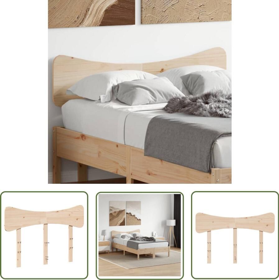 The Living Store Hoofdbord 135 cm massief grenenhout Hoofdbord Massief Grenenhout Bruine Kleur Slaapkamer Decoratie Vintage Style