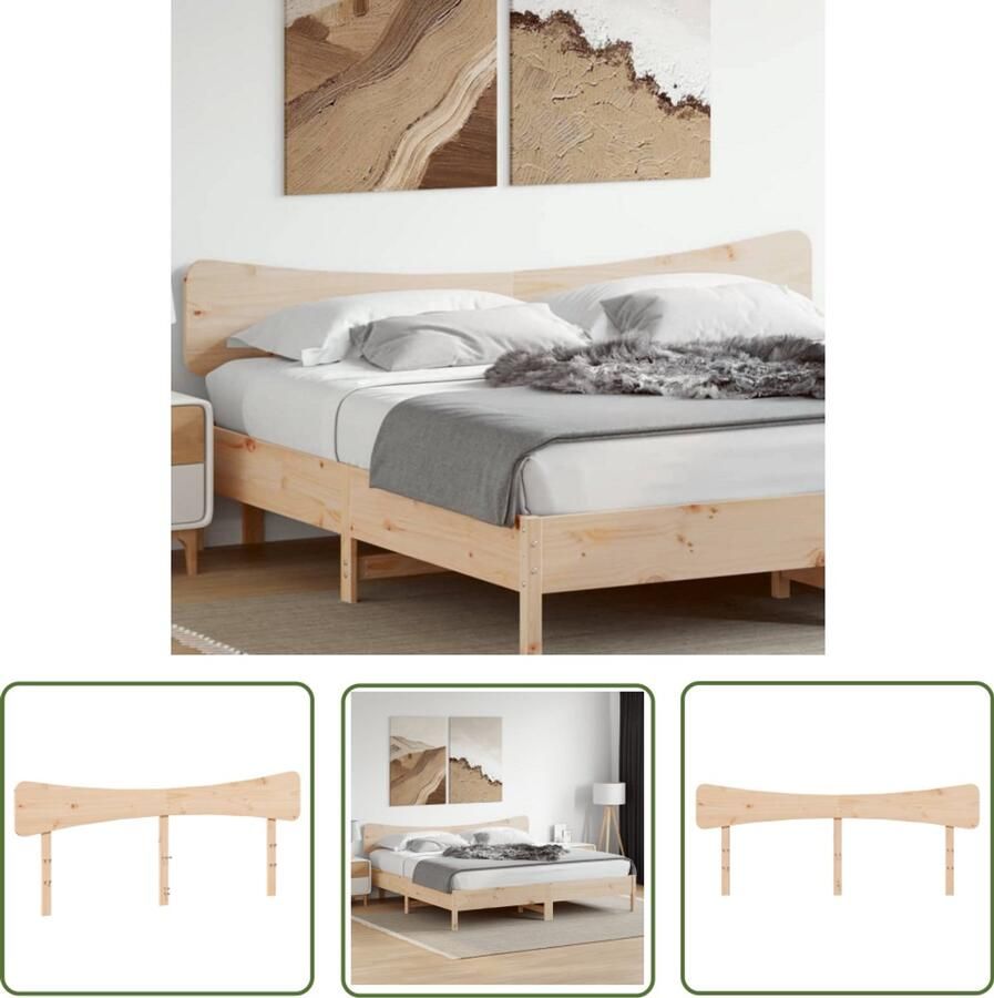 The Living Store Hoofdbord 200 cm massief grenenhout Hoofdbord Massief Grenenhout Hoofdeinde Bedroom Decoratie Vintage Interieur