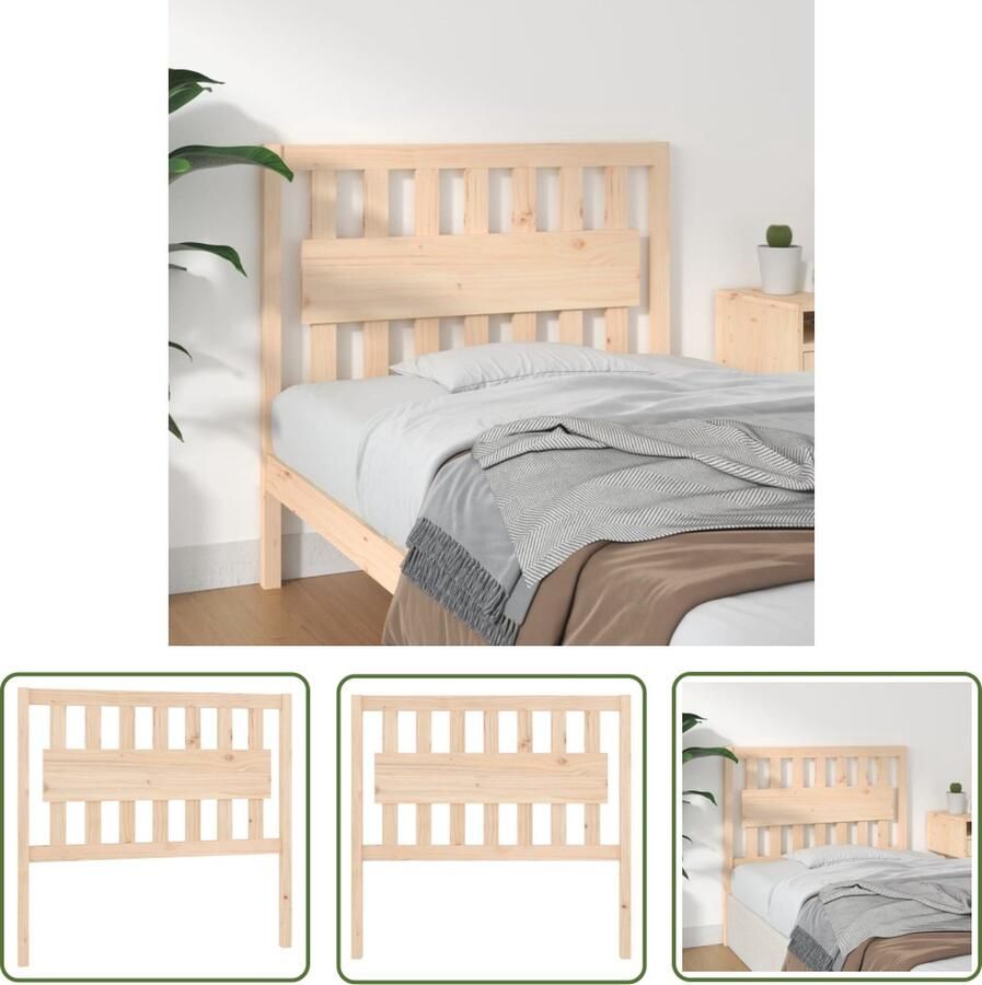 The Living Store Houten Hoofdeinde 105.5 x 4 x 100 cm Massief Grenenhout Houten Hoofdbord Massief Grenenhout Landelijk Interieur Rustic Decor Comfortabel Leeshoek