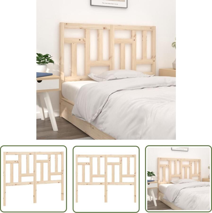 The Living Store Houten Hoofdeinde 125.5 x 4 x 100 cm Grenenhout Houten Hoofdbord Massief Grenenhout Hoofdeinde Bedroom Decor Slaapkamerrust