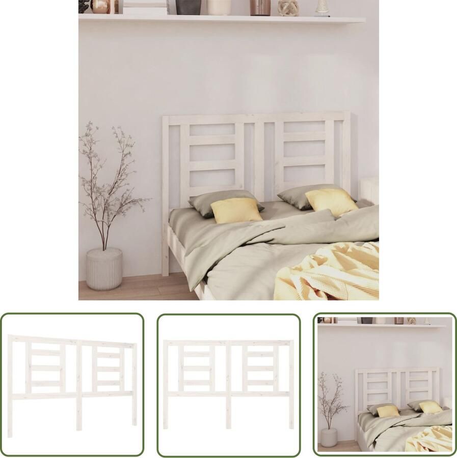 The Living Store Houten Hoofdeinde Wit 146 x 4 x 100 cm Massief Grenenhout Houten Hoofdbord Massief Grenenhout Witte Hoofdbord Voor Bed Hoofdeinde
