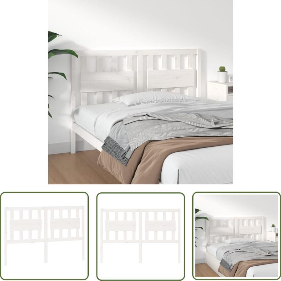 The Living Store Houten Hoofdeinde Massief Grenenhout 125.5 x 100 cm Wit Houten Hoofdeinde Massief Grenenhout Wit Hoofdbord Landelijk Interieur Slaapkamer Decoratie