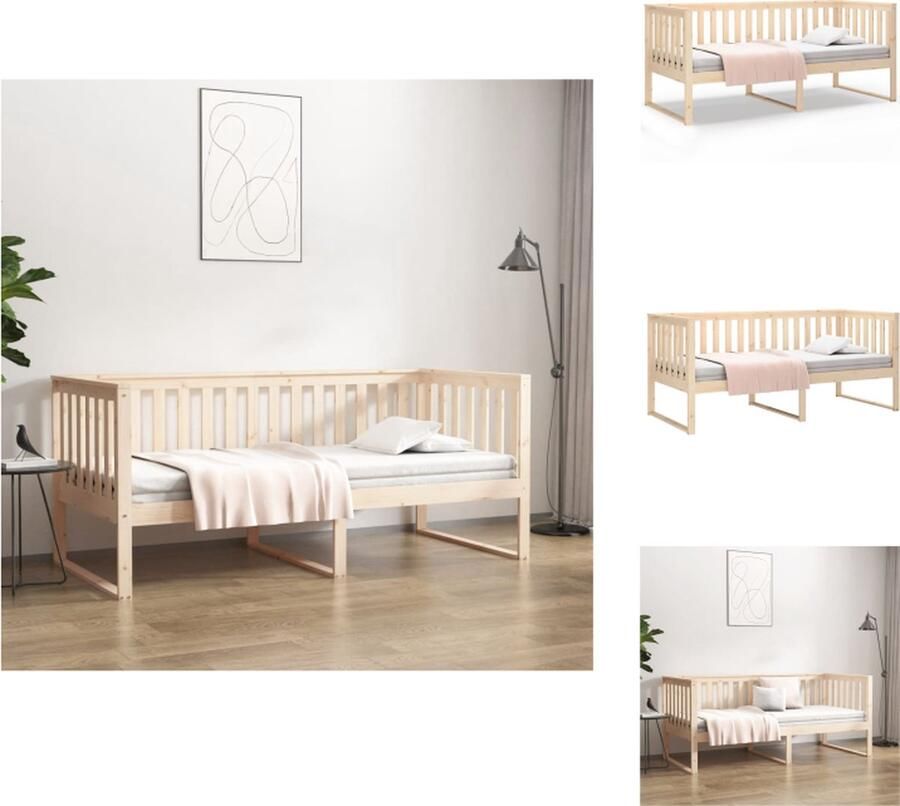 VidaXL Massief Grenenhout Slaapbank 207.5 x 95 x 89.5 cm veelzijdig minimalistisch Bed