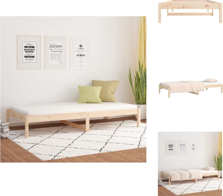 VidaXL Slaapbank Slaapbanken Bedbank Bed Slaapbank 90x190 cm massief grenenhout 3FT Single - Foto 3